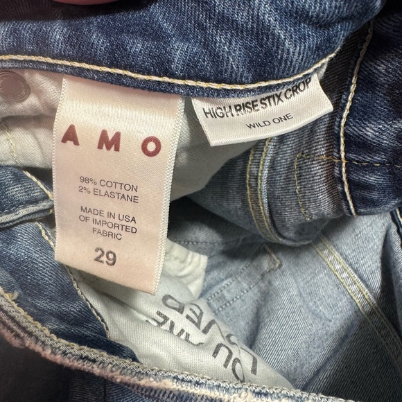 AMO Women’s High Rise Stix Crop Jeans – Size 29, Medium Wash,‎ Distressed - Picture 4 of 4